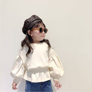 Children's clothing baby girl suit puff sleeve top