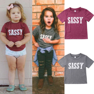 New sassy alphabet print short sleeve T-shirt