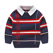 Boys plaid jacquard sweater