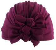 Pleated bowknot baby hat