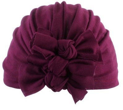 Pleated bowknot baby hat