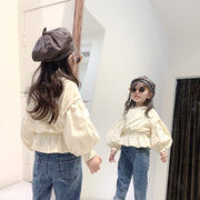 Children's clothing baby girl suit puff sleeve top