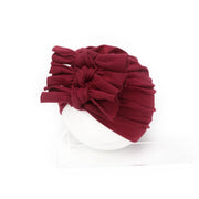 Pleated bowknot baby hat