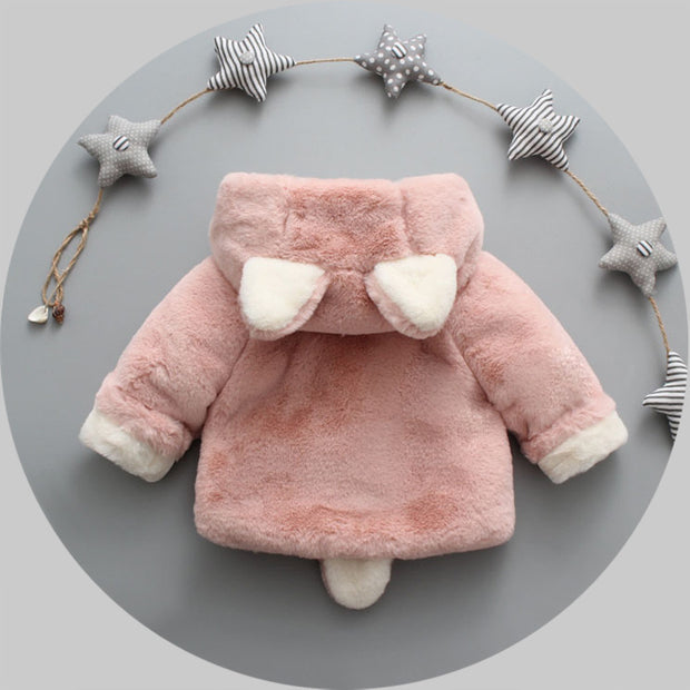 Winter popular girl's plush plush coat baby