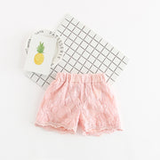 Lace shorts, girls' clothing, flower hot pants