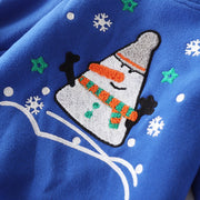 Christmas snowman plus velvet padded baby sweater