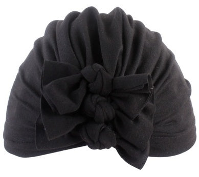 Pleated bowknot baby hat