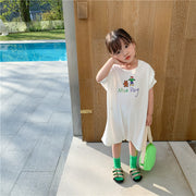 Loose Casual Short Sleeve Top Kids Long T-Shirt