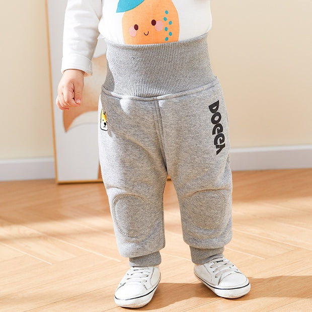 Baby winter plus velvet big PP pants