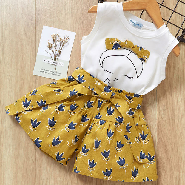 Kids Baby Girls Clothes New Short Sleeve T-Shirt Pants Dress