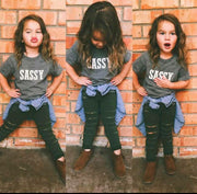 New sassy alphabet print short sleeve T-shirt