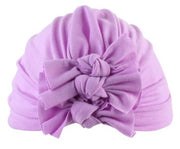 Pleated bowknot baby hat