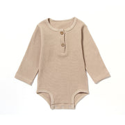 Spring And Autumn Romper R Baby Long Sleeve Waffle